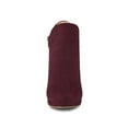 thumbnail image 6 of BLISSFUL STEP Women's Round Toe Block Heels Ankle Heel Boots Burgundy 10, 6 of 7