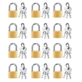 thumbnail image 1 of 12 Pack Mini Padlock Small Padlock Solid Brass Locks with 3 Key for Luggage Lock,Backpack,Gym Locker Lock,Suitcase Lock, 1 of 6