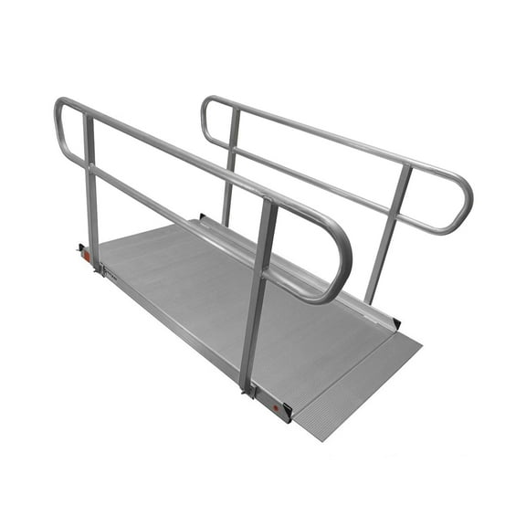 Titan Ramps 6' Wheelchair Entry Ramp with Handrails – 850 lb. Capacity