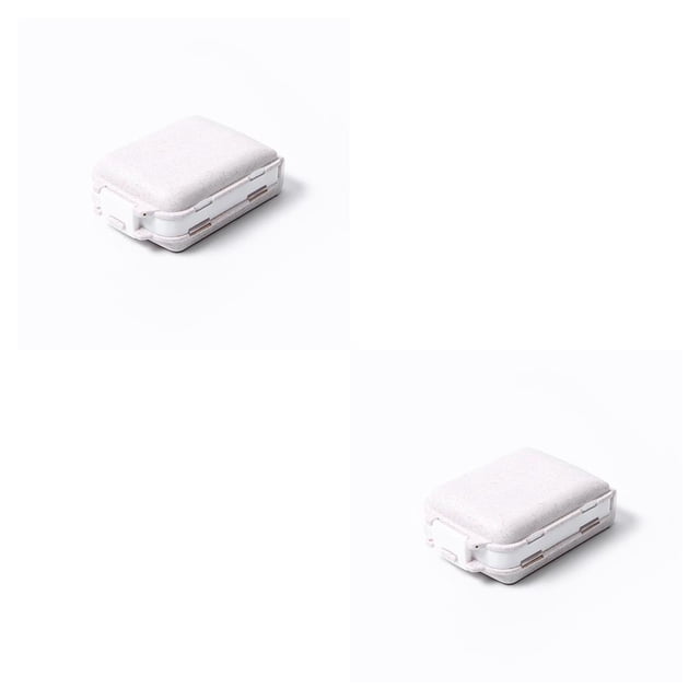 Baohd Pill Box Sealed Container Collapsible Tablet Organizer Storage Divider Camping Indoor Outdoor Health Care Dispenser straw 2Set