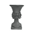 thumbnail image 2 of Capri Chalice Outdoor Roman Botanical Light weight Concrete Garden Urn Planter, Antique Gray, 2 of 4