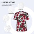 thumbnail image 3 of KLL Rose Flowers for Men's Baseball Shirts,Short Sleeve Casual Shirts Button Down Shirt for Men Beach Summer Wedding Shirt-4X-Large, 3 of 7