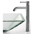 thumbnail image 3 of KRAUS Square Glass Vessel Sink in Clear with Ramus Faucet in Chrome, 3 of 6