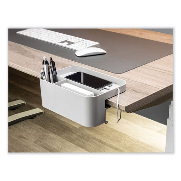 deflecto Standing Desk Large Desk Organizer, Two Sections, 9 x 6.17 x 3.5, Gray | Order of 1 Each
