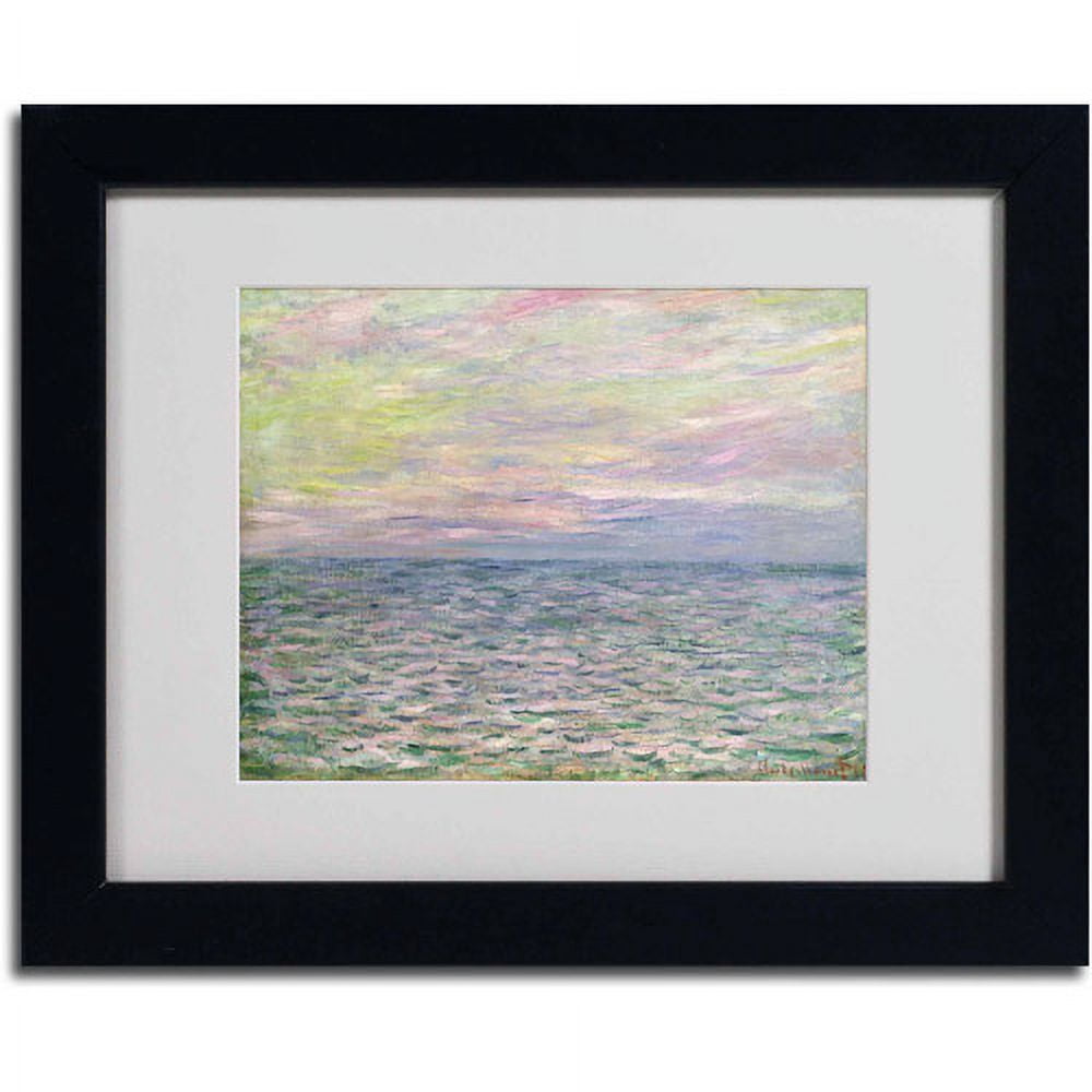 Trademark Fine Art "Coucher de Soleil a Pourvil" Canvas Art by Claude Monet, Black Frame