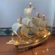 thumbnail image 5 of Modelo de barco de vela antiguo de madera, simulación de bricolaje, ensamblado a mano, barco mercante de seda, rompecabezas tridimensional 3D para adultos., 5 of 6