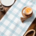 thumbnail image 4 of Blue Checkered Short Table Runner 60 Inches Long,Farmhouse Buffalo Plaid Watercolor Cotton Linen Table Runners Dresser Scarves,Fabric Tabletop Scarf Furniture Cover for Home Dinner Party 13"x60", 4 of 9