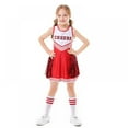 thumbnail image 3 of Girls Kids Cheerleader Uniform Dance Dress with Knee Socks Match Pom poms Set, 3 of 10