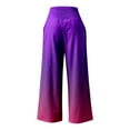 thumbnail image 5 of Fiaer,Oversized Loose Fit Palazzo Pants for Women,Ladies High Waist Stretch Trousers,Womens Color Blocking Trendy Comfy Slacks with 2 Pockets Dark Purple XL, 5 of 5