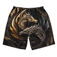 thumbnail image 3 of Uemuo Vintage Metal Dragon Pattern Men's Swim Trunks Hawaiian Beach Bathing Suit Swimsuits Beach Quick-Dry Shorts with Pockets-Small, 3 of 9