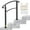 Black, variant on 3-Step Outdoor Handrail, Wrought Iron Stair Rail with Installation Kit, Non-Adjustable Matte Black, Fits 1 to 3 Steps