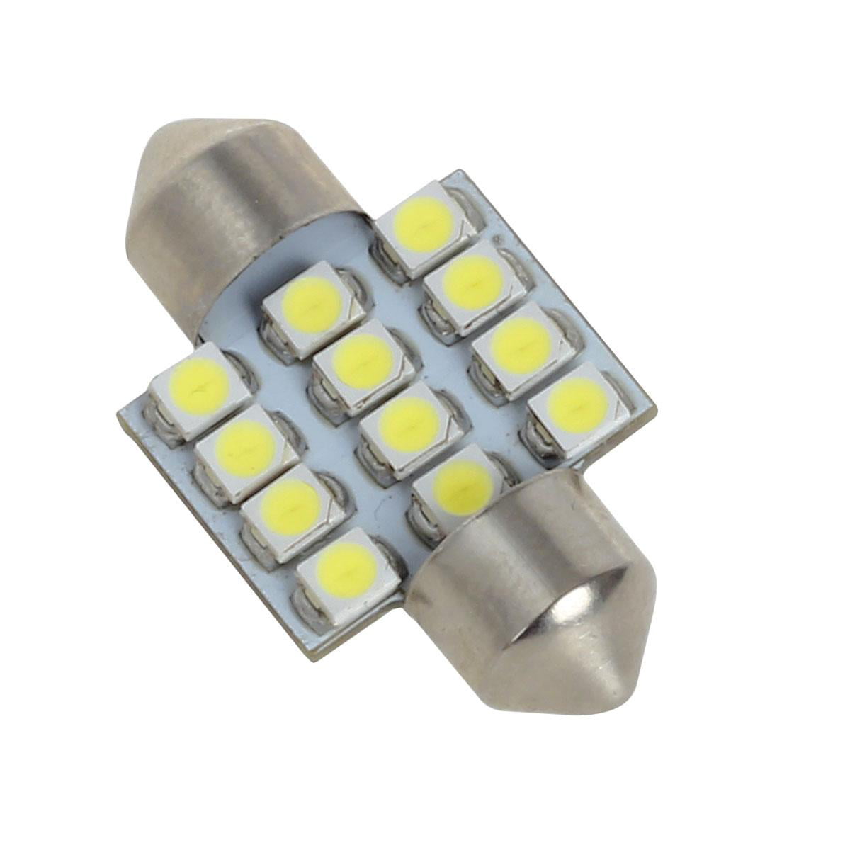 Partsam 31mm 4Pcs White LED Light Bulbs Error Free Canbus DE3021 3175 for Interior Lights Map Dome Door Courtesy Light Bulbs 