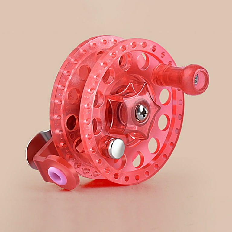 UDIYO Fishing Reel Star Shape Button Quick Release Left/Right  Interchangeable. Portable Flexible High Speed Plastic Hand Rod Fish Line  Transparent Fly Fishing Reel Fishing Gear 
