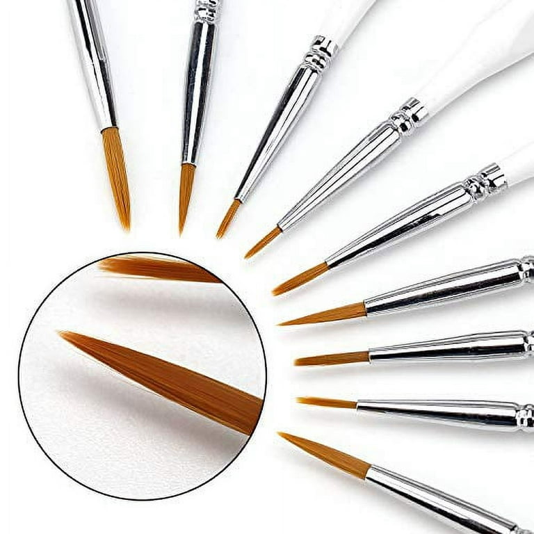 AIEX 9pcs Fine Detail Paint Brush Set Miniature Painting Brushes