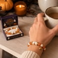 thumbnail image 5 of XHKUYI Halloween Ghost Pumpkin Beaded Bracelet 6.3 inch, Orange & White Stretchable Adjustable Bead Bracelet with Pumpkin Charm, Spooky Season Jewelry Gift for Women Kids, 5 of 7