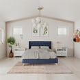 thumbnail image 3 of Novogratz Her Majesty Tufted Upholstered Bed Frame, Queen, Blue Linen, 3 of 19