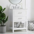 thumbnail image 2 of Elegant Decor Sinclaire 24" Single Quartz Top Bathroom Vanity in White, 2 of 15