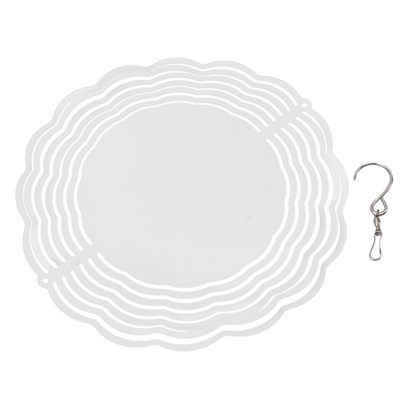 Carillón de viento de aluminio de sublimación DIY Plato giratorio de viento en blanco para decoración de ventanas de jardín al aire libre