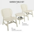 thumbnail image 2 of Patio Furniture Set, ZPL 3PCS Patio Table Chair Set, Retro Outdoor Furniture Set, Outdoor Table with Open Shelf and Lounge Chairs, White, 2 of 7