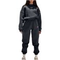 thumbnail image 1 of Timegard Survêtements pour Femmes Ensembles 2 Pcs Chandail à Col Rond Surdimensionné Taille Élastique Bas Resserré Pantalons de Survêtement Ensembles de Sport, 1 of 7