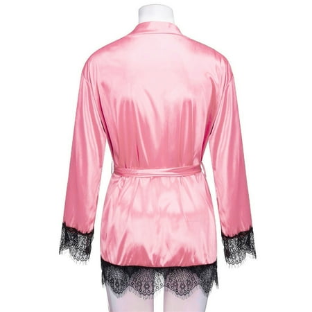 

Women Satin Nightdress Silk Lace Lingerie Nightgown Sleepwear Robe