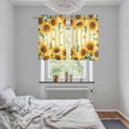 thumbnail image 6 of 2 Panels Kitchen Tier Curtains 39 Inch Length, Yellow Sunflower Grommets Window Treatment Curtain, Spring Floral Striped Farmhouse Thermal Curtains Drapes for Living Room/Bathroom, 6 of 9