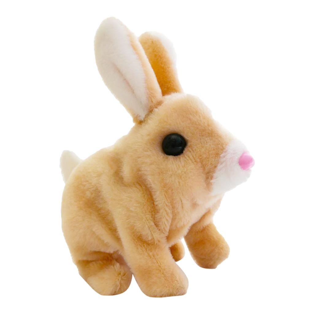NEW~ Animated Plush Rabbit BUNNY MUNCHING SOUND Tan Stuffed Animal with Carrot 