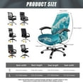 thumbnail image 6 of Renewold Marble Teal Office Chair Cover for Armrest Chairs Stretchy Printed Desk Computer Chair Slipcover Removable Non-slip High Back Chair Cover Standard Size, L, 6 of 7