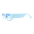 thumbnail image 3 of Pastel Pop Color Mod Narrow Rectangle Fashion Sunglasses Blue, 3 of 4