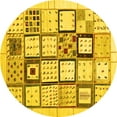 thumbnail image 1 of Ahgly Company Indoor Round Abstract Yellow Contemporary Area Rugs, 7' Round, 1 of 4