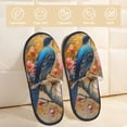 thumbnail image 2 of Fotbe Bluebird Blossom Elegance Pantuflas Peludas para Mujer con Estampado, Zapatillas de Peluche, Zapatos de Invierno para Casa, Uso Interior y Exterior-Medium, 2 of 8