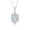 Aquamarine, variant on Necklace Sterling Silver 925 Flower Necklace Gemstone & Diamonds Pendant 18" Chain 6X4MM Turquoise December Birthstone Womens Jewelry Silver Necklace
