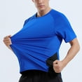 thumbnail image 2 of BOBOGOJP T-Shirts pour Homme Manches Courtes Col Rond Doux Ajustés (Bleu,3TG), 2 of 5