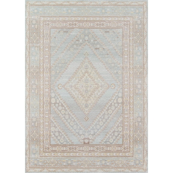 Momeni Isabella Polyester Geometric Area Rug Blue 4' x 6' 4' x 6' Indoor Rectangle