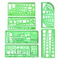 thumbnail image 1 of 6 Pcs Architect Multi Purpose Drawing Template Set House Plan Interior Design and Furniture Drafting Tool Ruler, 1 of 7