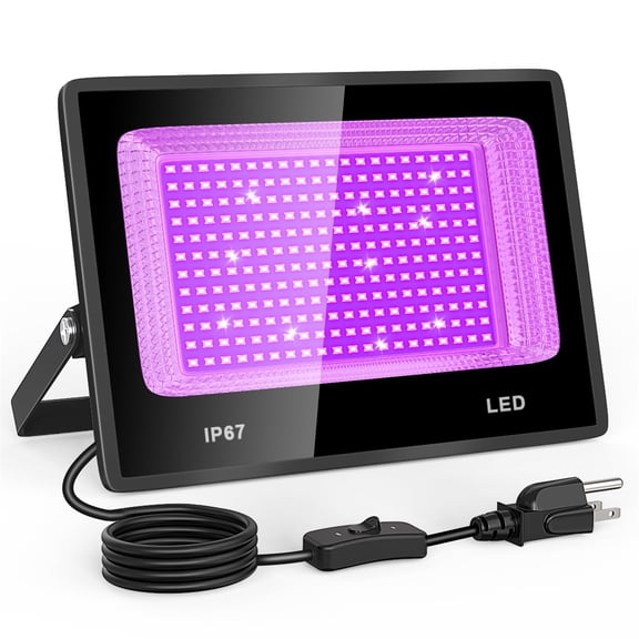 Indmird 100W UV Black Light, IP67 Waterproof with Switch, Stage Party Lamp