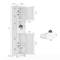 thumbnail image 5 of Asofer 67" Tall Bathroom Storage Cabinet, Narrow Linen Tower with Door & Drawer, White, 5 of 9