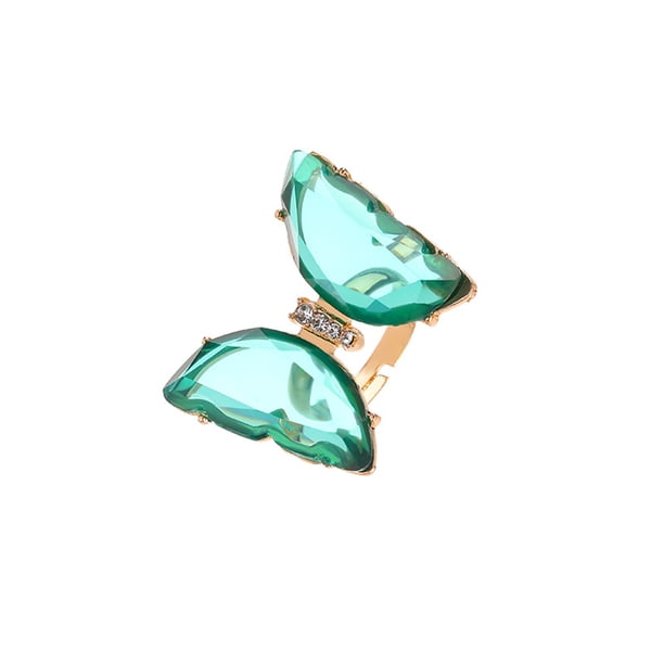 Anillo de mariposa de cristal ajustable tridimensional con dedo índice Wmkox8yii fajkfhkj2033