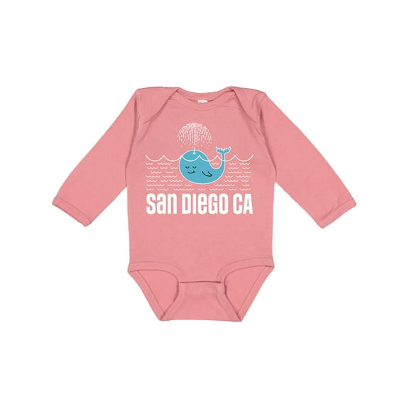 Inktastic San Diego California Whale Boys or Girls Long Sleeve Baby Bodysuit