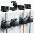 thumbnail image 7 of Cord Organizer Holder, 8 Pack Magnetic Desk Cable Clips Management, Hide Phone Charging Cable Keeper, Strong Adhesive Wire Charger Holder for Nightstand, Kitchen Appliances, Office Supplies, 7 of 7