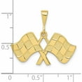 thumbnail image 2 of 10K Yellow Gold Racing Flags Pendant (25 X 29) Made In United States 10c1878, 2 of 5
