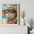 thumbnail image 2 of Hilo Algodón Ecológico Bordado Punto Cruz Con Gato Playa 11CT 45x55cm, 2 of 9