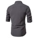 thumbnail image 4 of Blusa y camisa de manga larga con cuello alto para hombre, informal, con botones y rayas, blusa de manga larga con cuello alto, blusa para hombre, 4 of 9