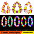 thumbnail image 3 of Leis hawaianos Led para decoración de fiesta, Leis de flores de arcoíris iluminados para fiesta Luau, collar de Lei hawaiano de Navidad, 3 of 4