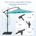 thumbnail image 5 of NAPWANT 10ft Cantilever Patio Umbrella with 4-Piece Weighted Base Included, Offset Hanging Umbrella with Crank & Tilt, peacock-Blue, 5 of 9