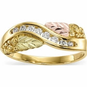 SWEET PEA JEWELLERY 10K Yellow Gold Tri-Color Black Hills Diamond Ring (Size 7) Made In United States 10bh686