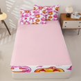 thumbnail image 4 of Manfei Coquette Pink Pumpkin Print Zipper Full Size Comforter Sets with Fitted Sheet and 2 Pillowcases for Women, Bow Halloween Pumpkin Lantern Zipper Bedding Set, Pink Reversible, 4pcs, 4 of 6