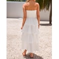 thumbnail image 4 of Vestido largo ZESICA Summer 2025 sin tirantes con hombros descubiertos blanco, 4 of 8