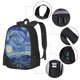 thumbnail image 2 of Balery The Starry Night Mochila para hombre y mujer - Tela Oxford 600D resistente - Gran capacidad, resistente al agua, ideal para la escuela, viajes y senderismo, 2 of 6