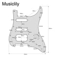 thumbnail image 2 of Musiclily Pro 11-Hole Round Corner HSS Guitar Strat Pickguard for USA/Mexican Strat 3-screw Humbucking Mounting Open Pickup, 4Ply White Pearl, 2 of 4